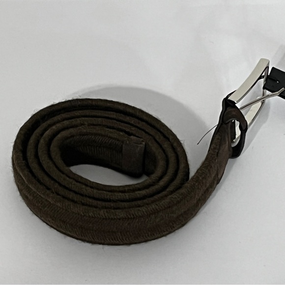 Orciani Brown Elastic Wool and Suede Leather Belt - Picture 2 of 7